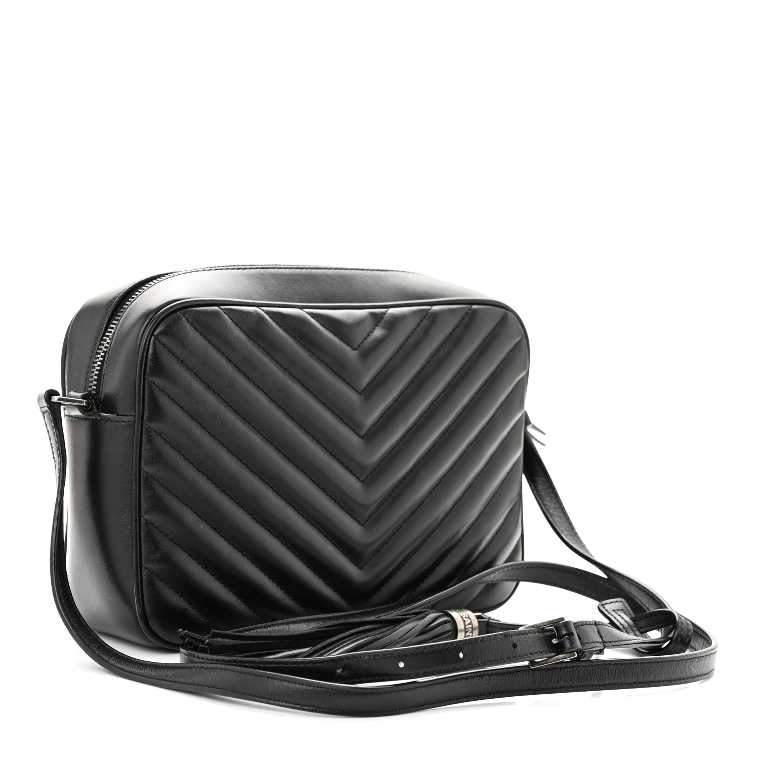 Saint Laurent Calfskin Matelasse Monogram Lou Camera Bag Black 3 of 11