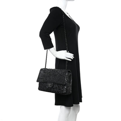 Chanel Sequin Lambskin Medium Moonlight on Water Flap Black 2 of 10