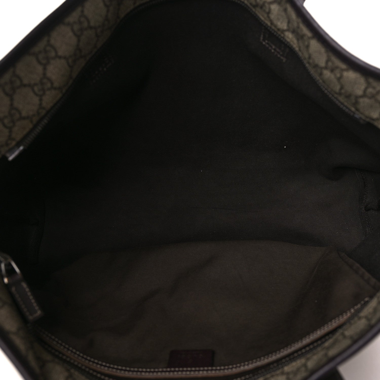 Gucci GG Supreme Monogram Medium Zippered Shopping Tote Dark Brown 5 of 10