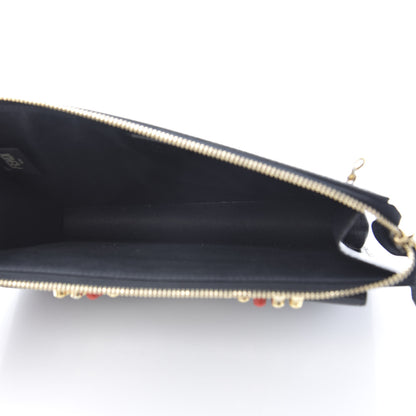 Fendi Vitello Elite Studded Monster Crossbody Bag Black 5 of 10