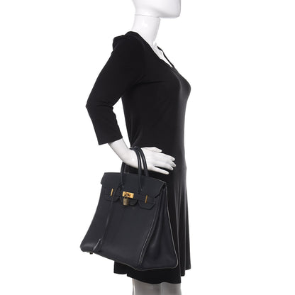 Hermes Taurillon Clemence HAC Birkin 32 Bleu Indigo 2 of 13