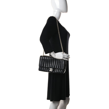 Chanel Lambskin Vertical Quilted Medium Single Flap Black 2 of 23