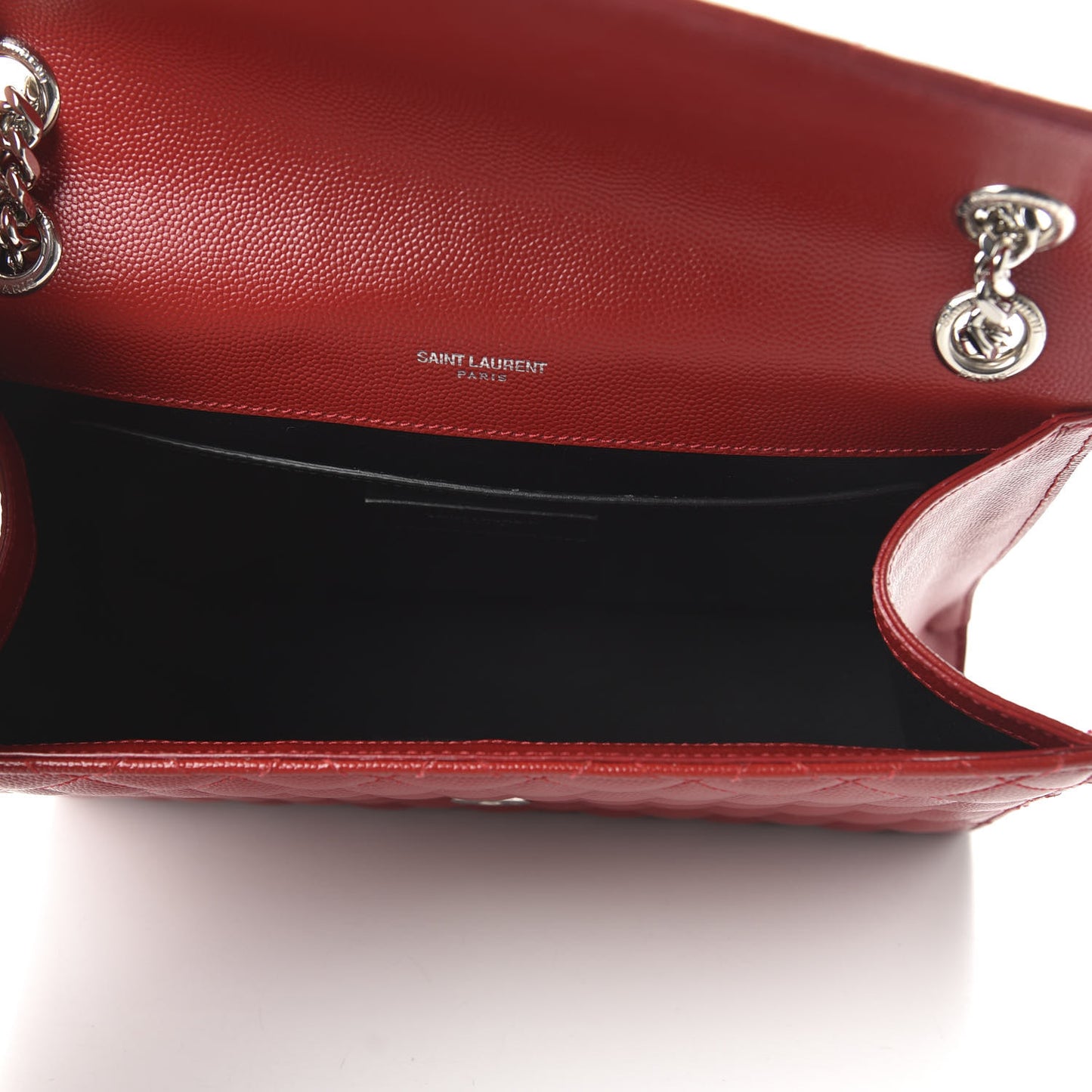 Grain De Poudre Textured Mixed Matelasse Triquilt Medium Monogram Satchel Rouge Eros