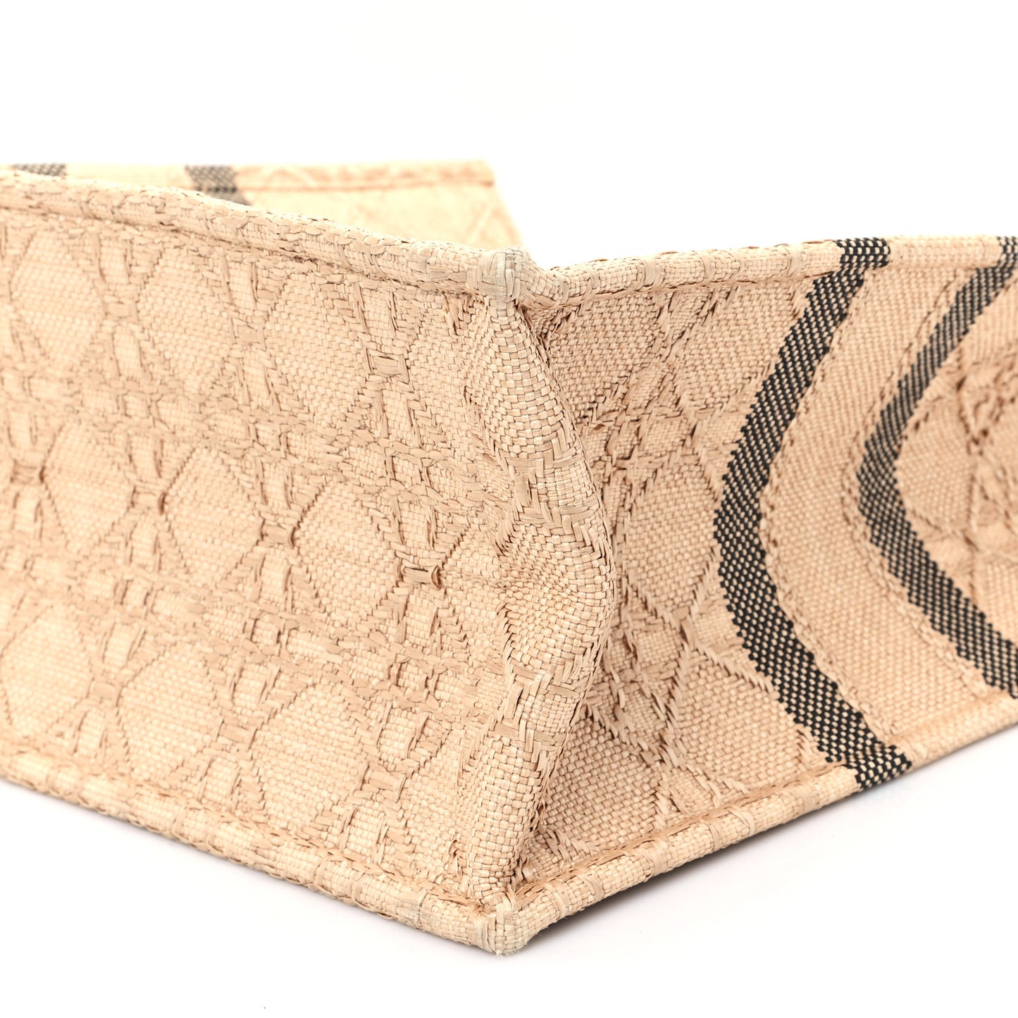 Raffia Cannage Large Book Tote Natural