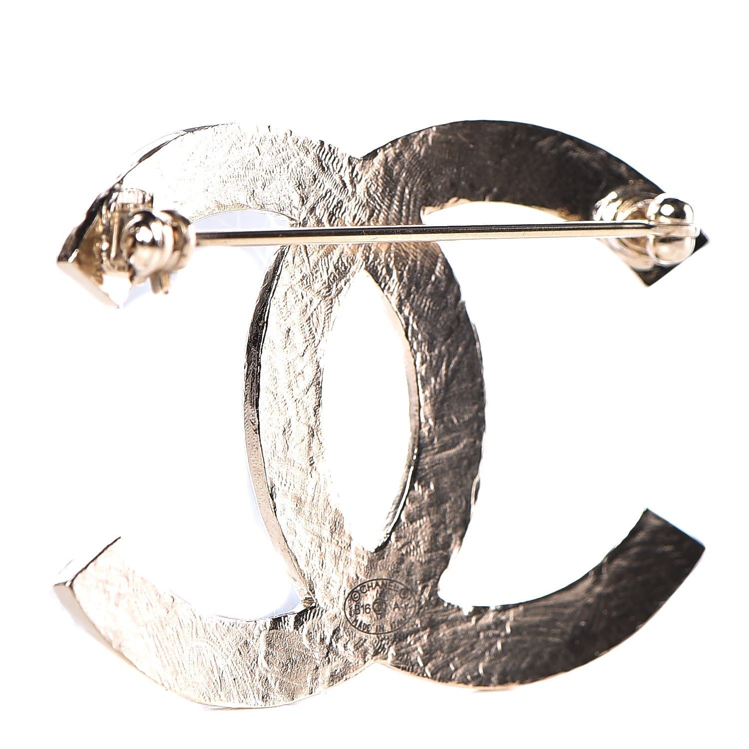 Chanel Quilted CC Brooch Light Gold 3 of 5