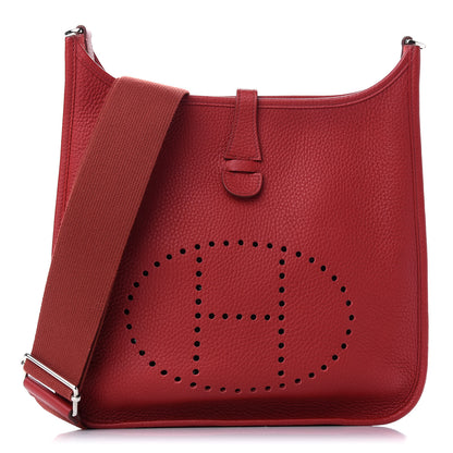 Hermes Taurillon Clemence Evelyne III PM Rouge Garance 1 of 9