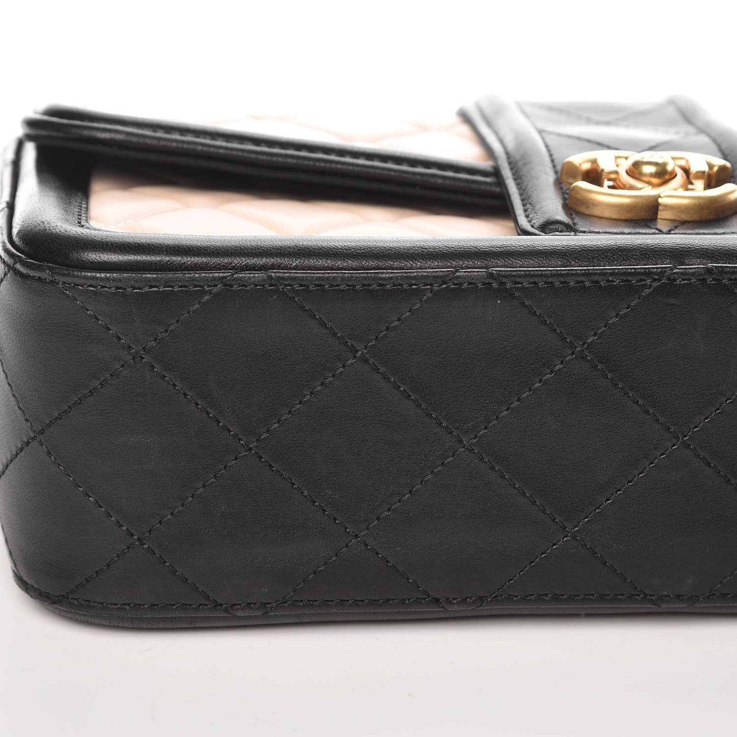 Chanel Lambskin Quilted Medium Elegant CC Flap Beige Black 8 of 12