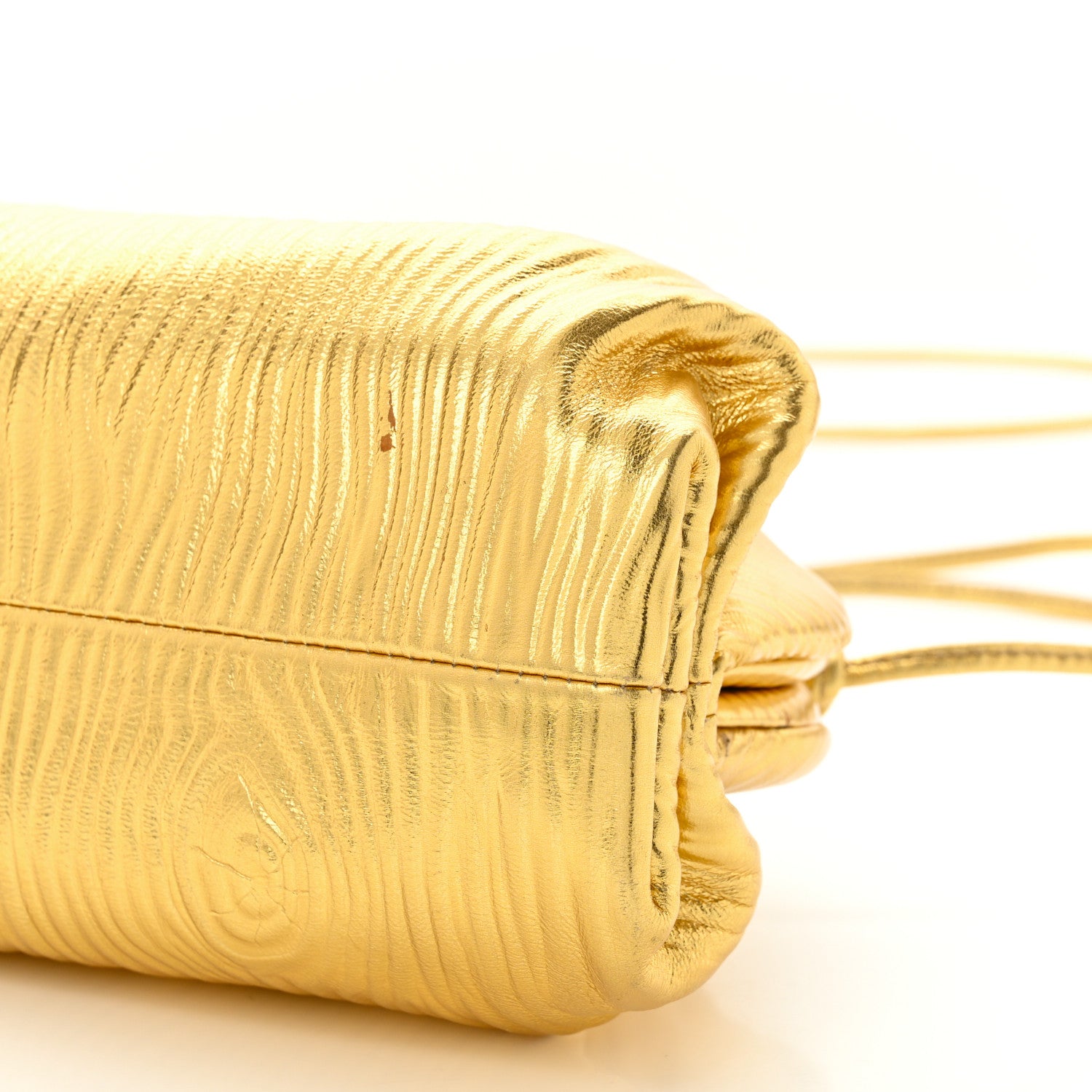 Bottega Veneta Metallic Bark Calfskin The Mini Pouch Gold 10 of 11