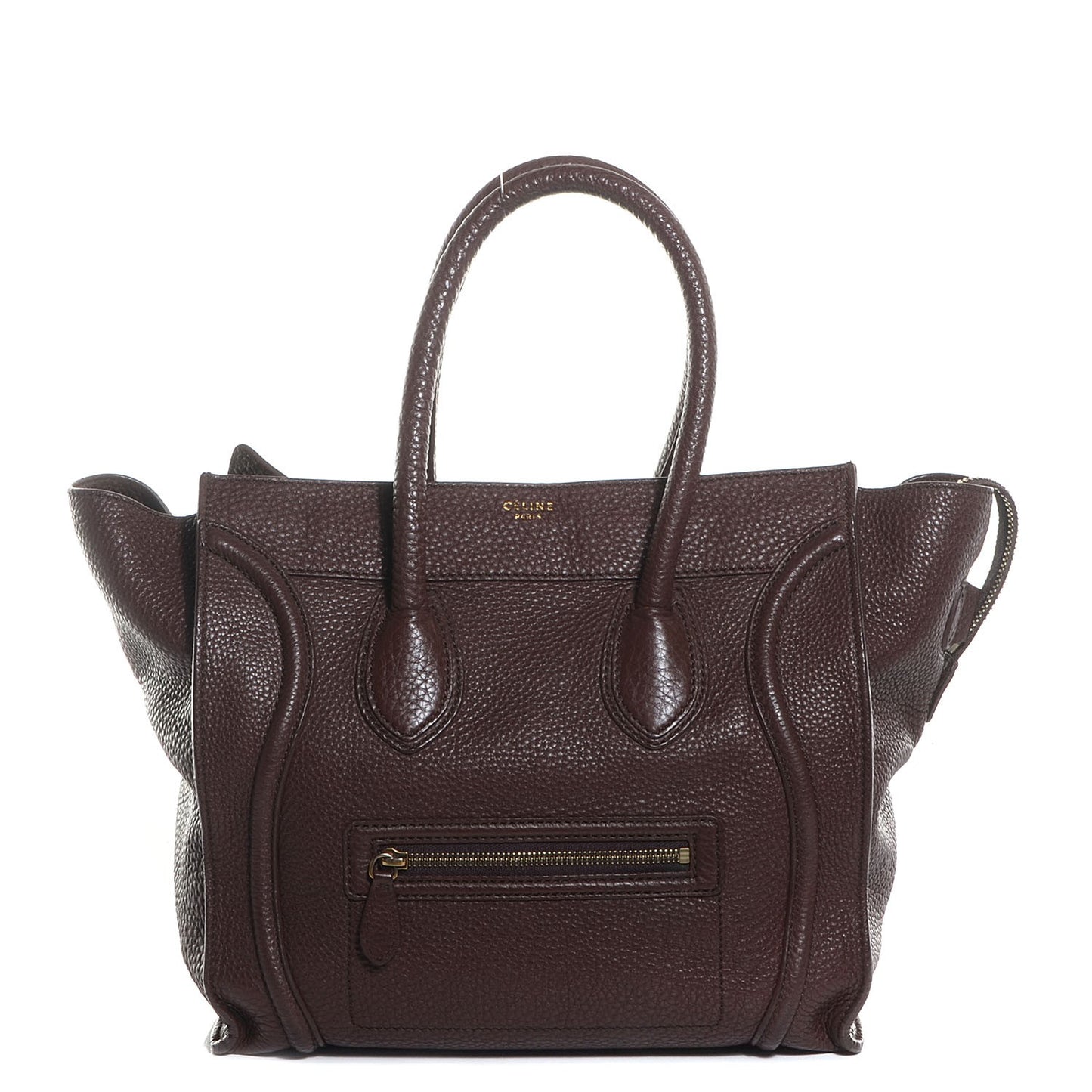 Pebbled Calfskin Mini Luggage Chocolate