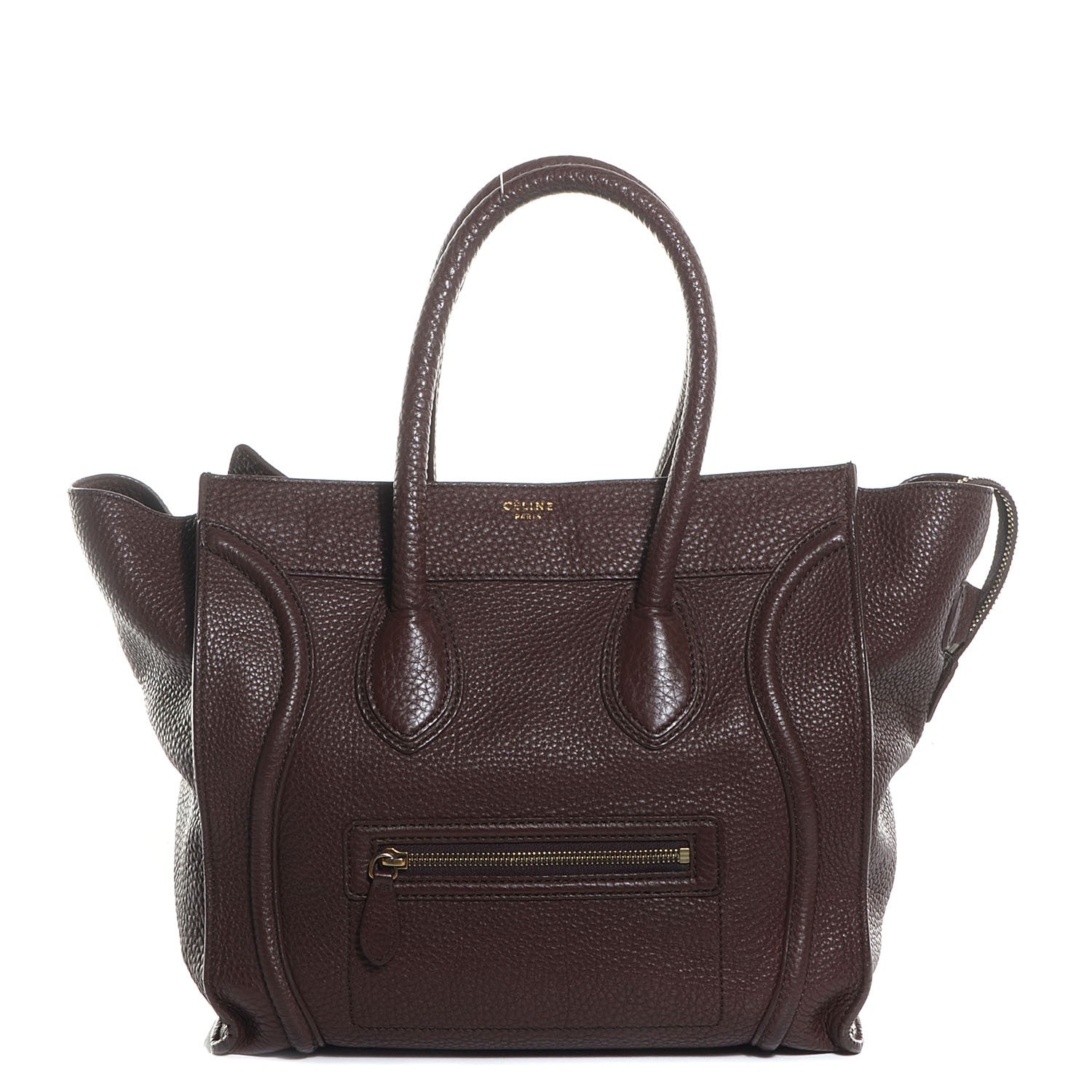 Celine Pebbled Calfskin Mini Luggage Chocolate 1 of 9
