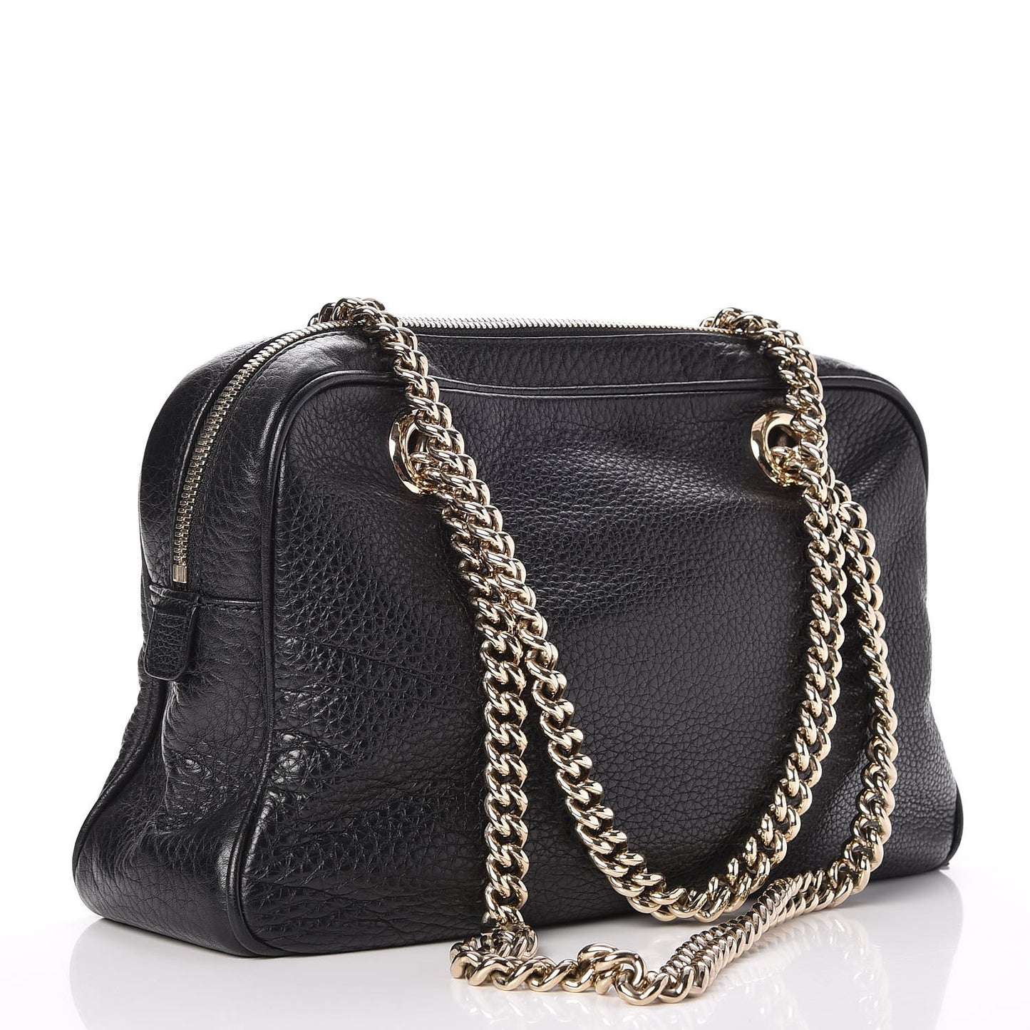 Pebbled Calfskin Small Soho Bowler Black