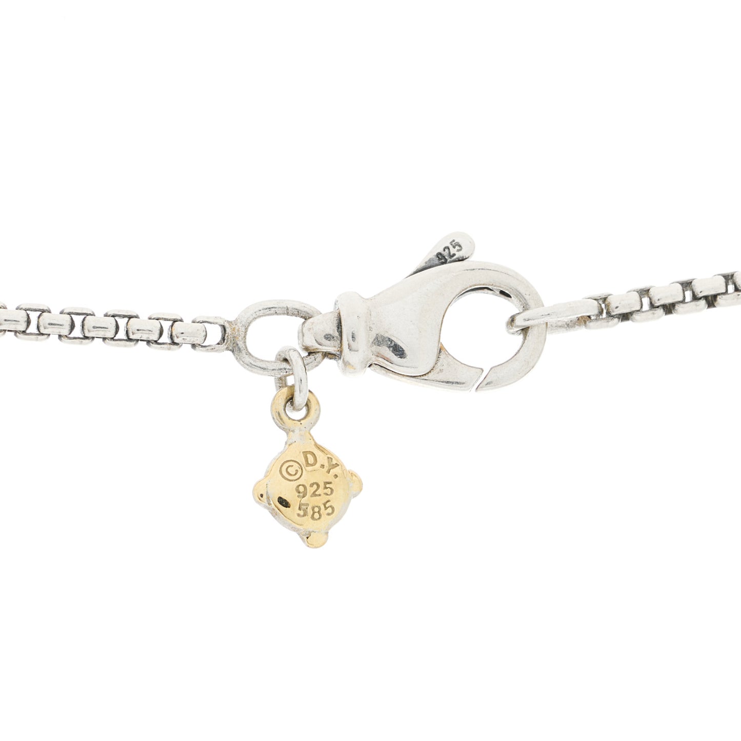 Sterling Silver 18K Yellow Gold Diamond Moon and Star Amulet Pendant Necklace