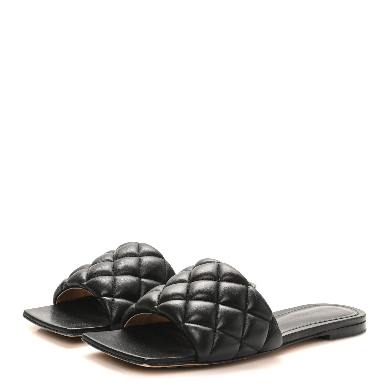 Bottega Veneta Nappa Matelasse Padded Flat Sandals 38.5 Black 4 of 9