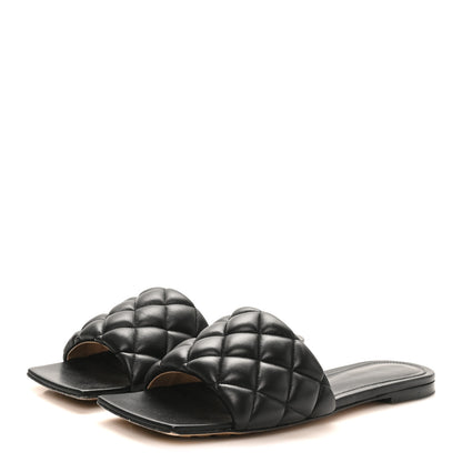 Bottega Veneta Nappa Matelasse Padded Flat Sandals 38.5 Black 4 of 9