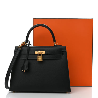 Hermes Epsom Kelly Sellier 25 Black 10 of 10