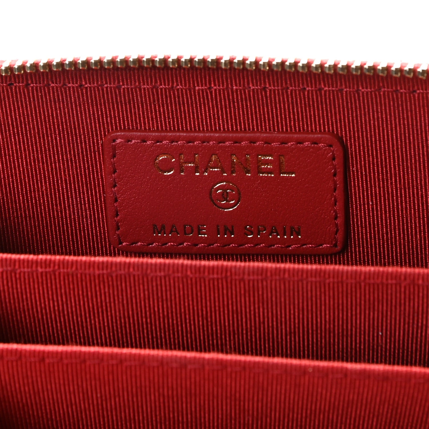 Chanel Caviar Quilted Zip Coin Purse Red 7 of 8