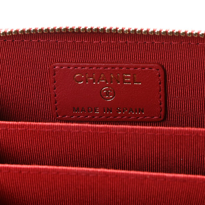 Chanel Caviar Quilted Zip Coin Purse Red 7 of 8