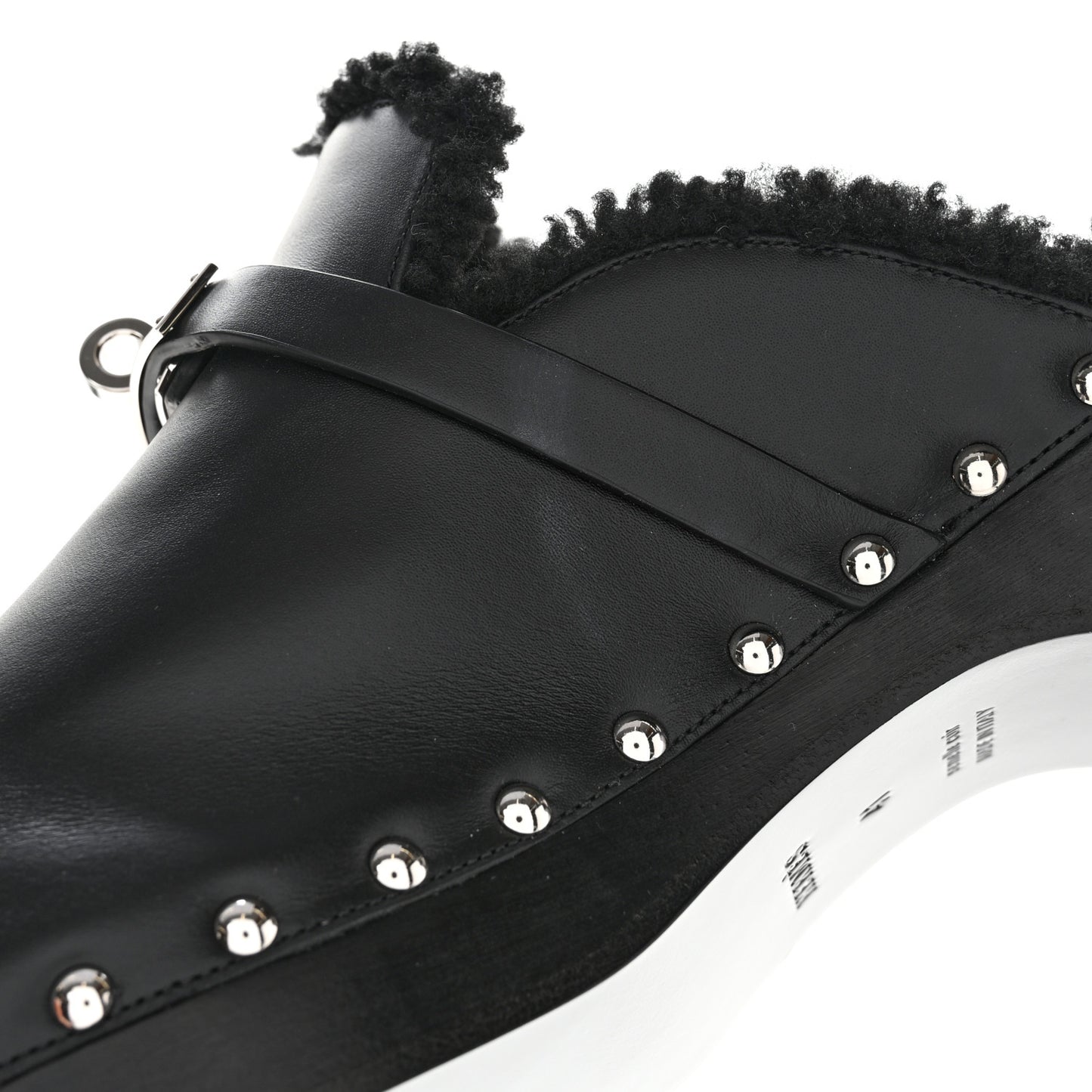 Calfskin Woolskin Carlotta Mules 41 Black