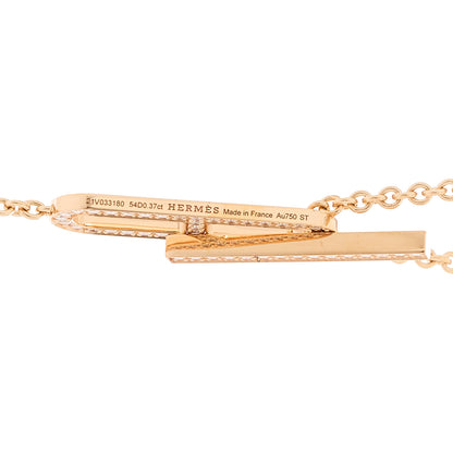Hermes 18K Rose Gold Diamond PM Ever Chaine D'Ancre Necklace ST 4 of 6