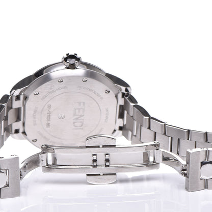 Fendi Stainless Steel Mother of Pearl Topaz Spinel 33mm Ishine Rotating Gem Quartz Watch Black 8 of 9