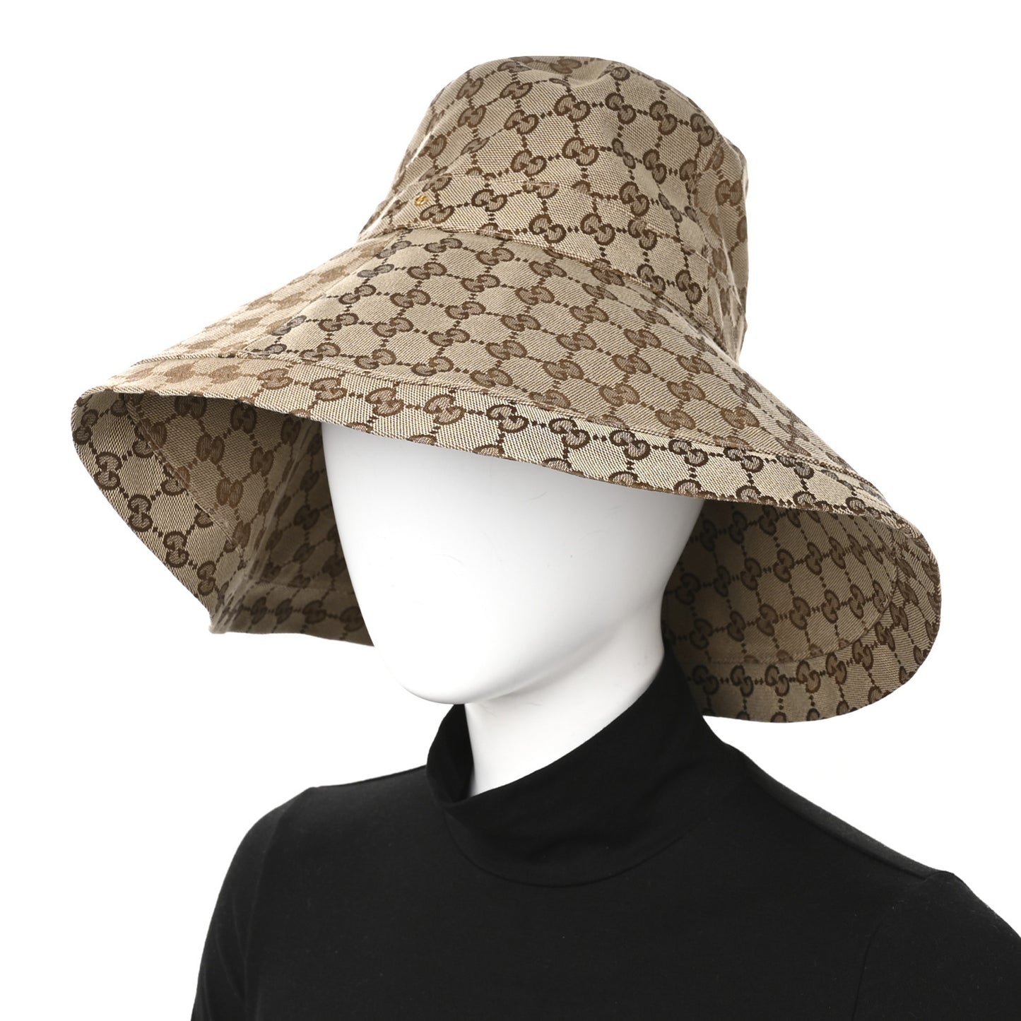 Monogram Wide Brim Hat S 56 Beige