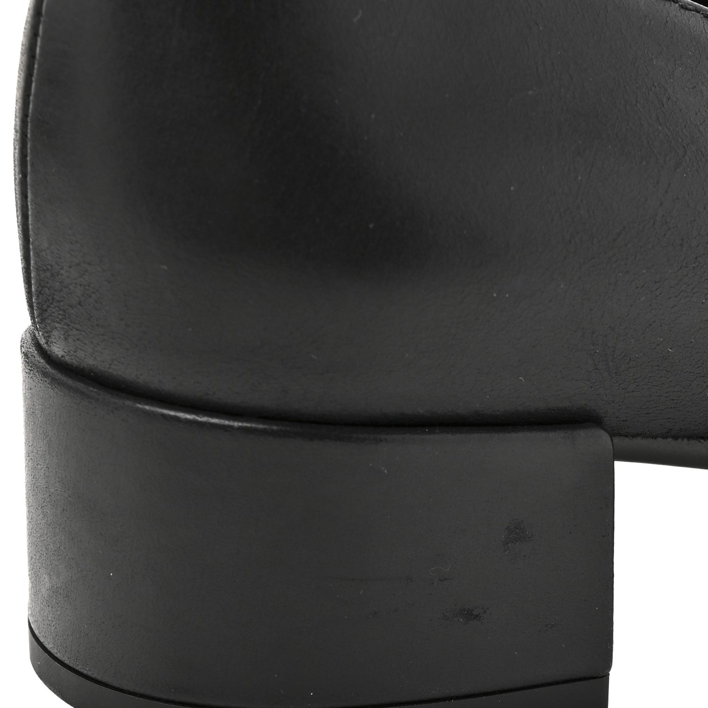 Calfskin Modellerie Stud Loafers 39.5 Black