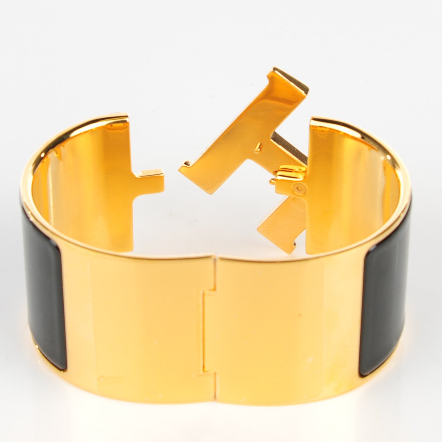 Hermes Enamel Extra Wide Clic Clac H Bracelet GM Black 4 of 7