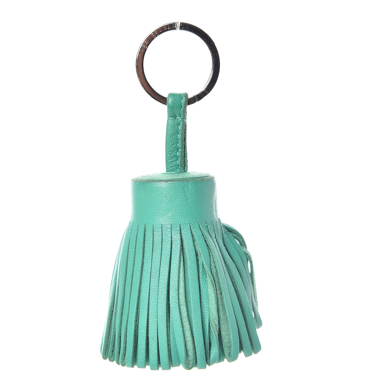Hermes Lambskin Carmen Tassel Key Holder Menthe 1 of 3