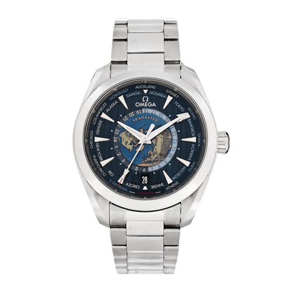 Omega Stainless Steel 43mm Seamaster Aqua Terra World Time Chronometer Automatic Watch Blue 220.10.43.22.03.001 1 of 5