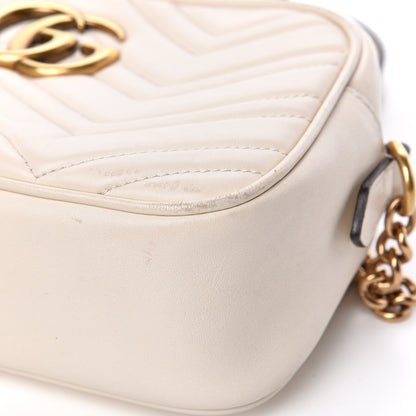 Gucci Calfskin Matelasse Small GG Marmont Chain Shoulder Bag White 11 of 14