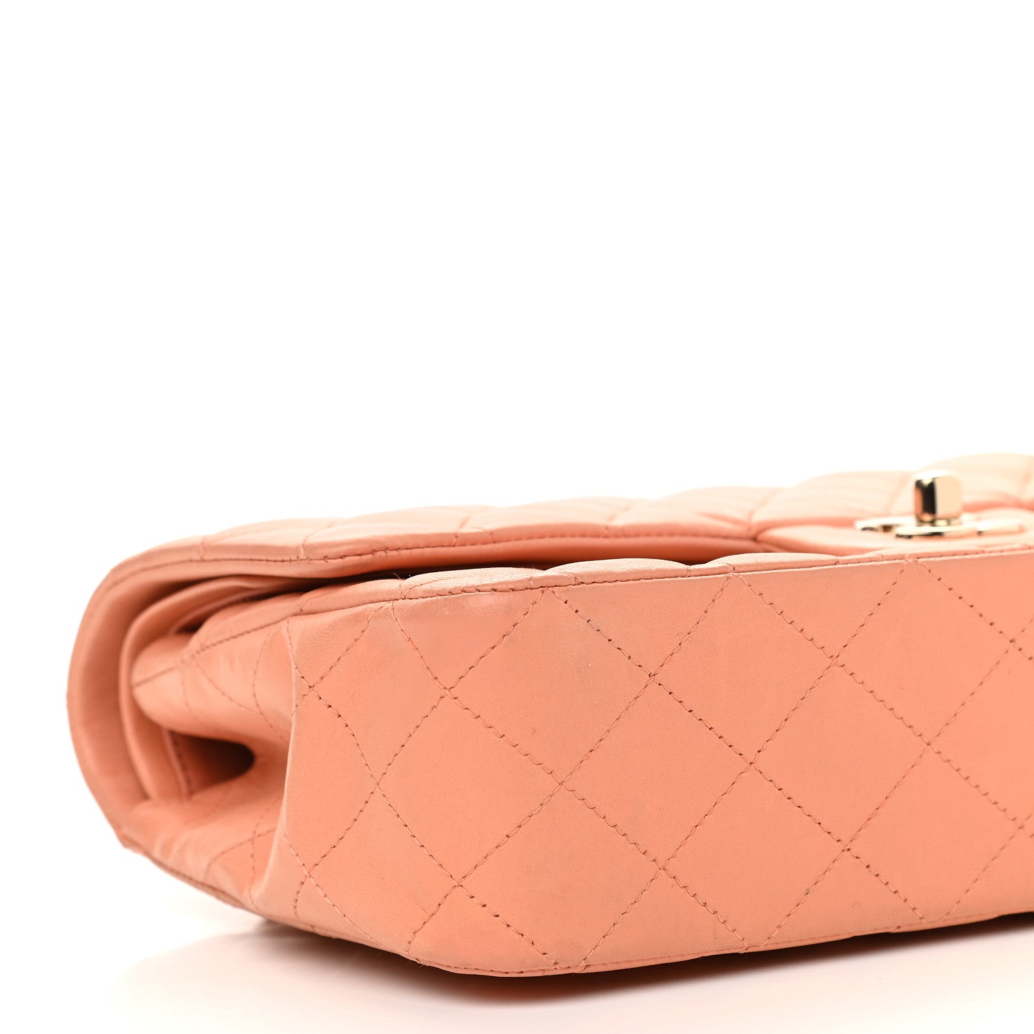 Chanel Lambskin Quilted Medium Double Flap Coral 7 of 14