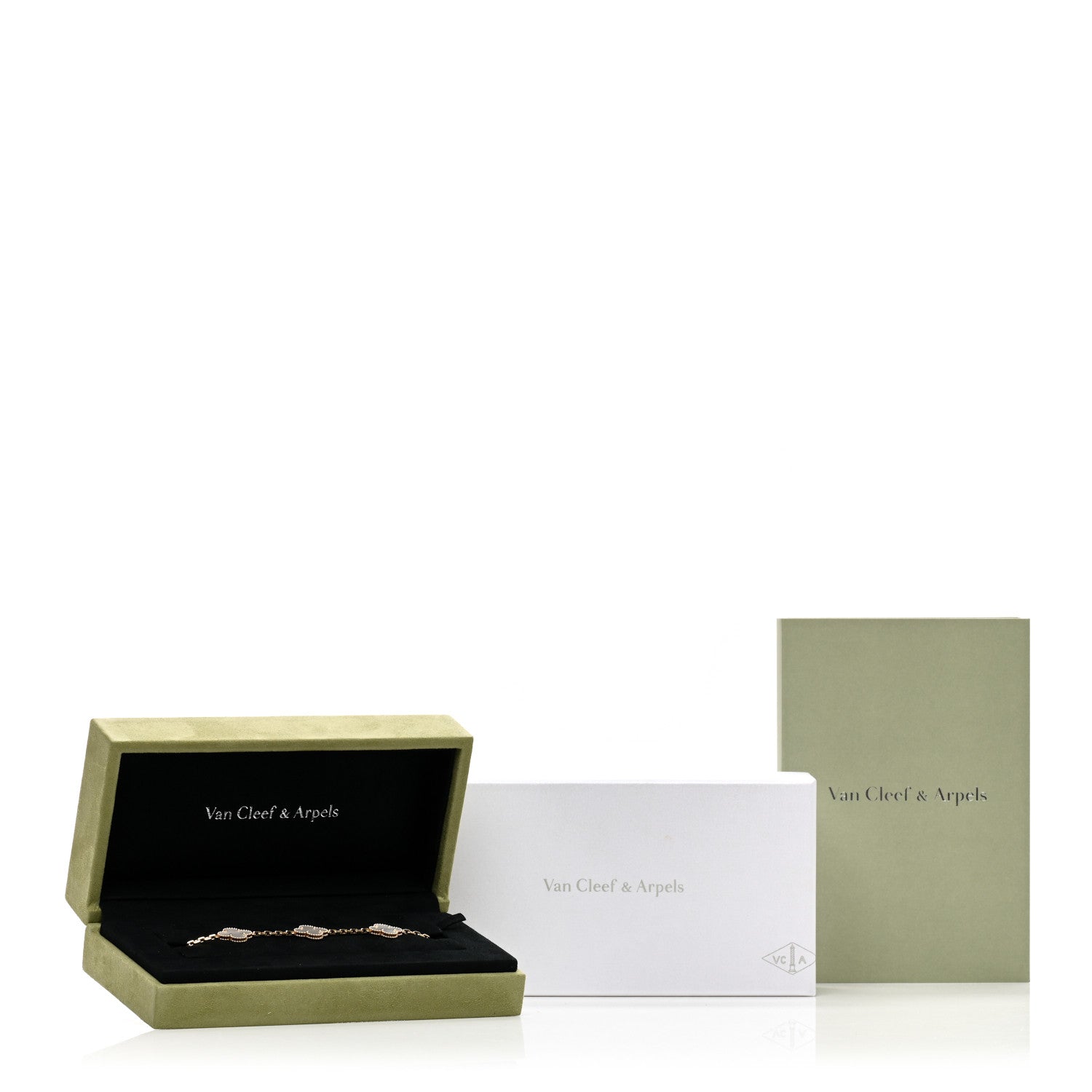 Van Cleef & Arpels 18K Yellow Gold Mother of Pearl 5 Motifs Vintage Alhambra Bracelet 5 of 5