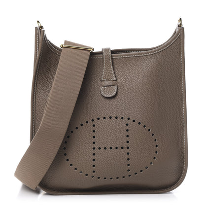 Hermes Taurillon Clemence Evelyne III PM Etoupe 1 of 10