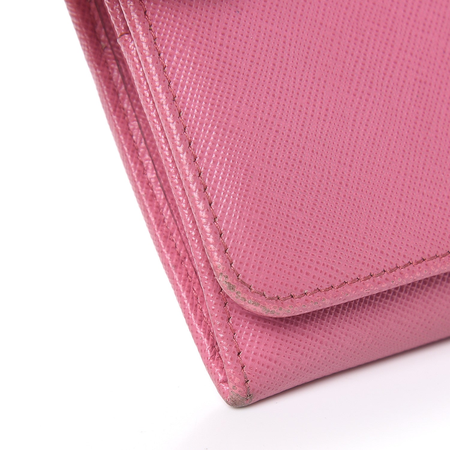 Prada Saffiano Metal Continental Flap Wallet Begonia 8 of 14