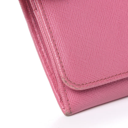 Prada Saffiano Metal Continental Flap Wallet Begonia 8 of 14