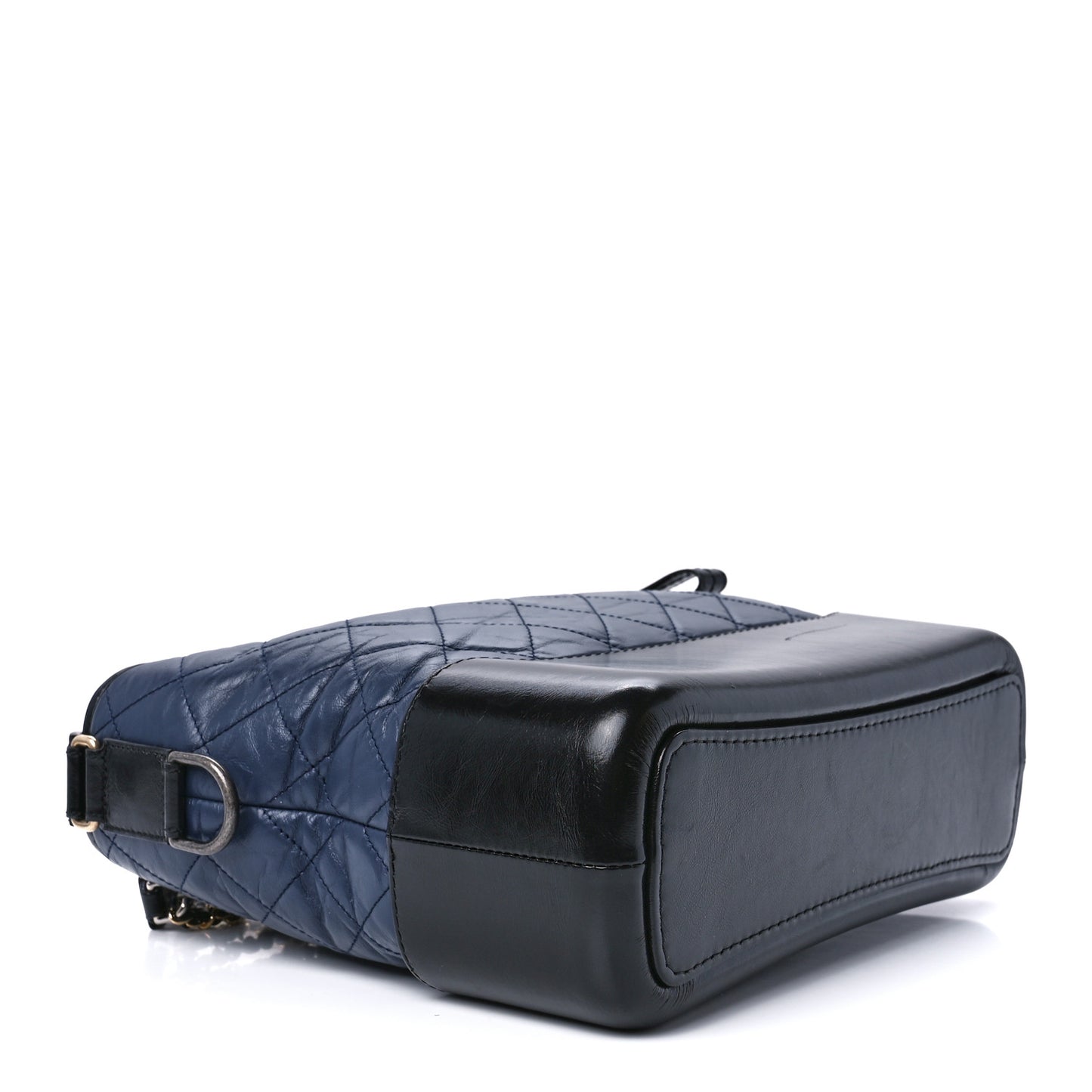 Aged Calfskin Quilted Medium Gabrielle Hobo Navy Black