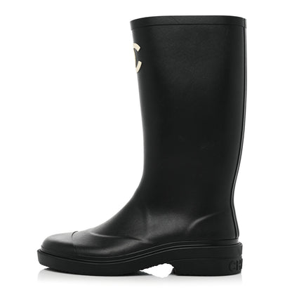 Chanel Caoutchouk CC High Boots 37 Black 1 of 9