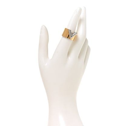 Louis Vuitton Brass Essential V Ring M 54 6.75 Gold Silver 2 of 4