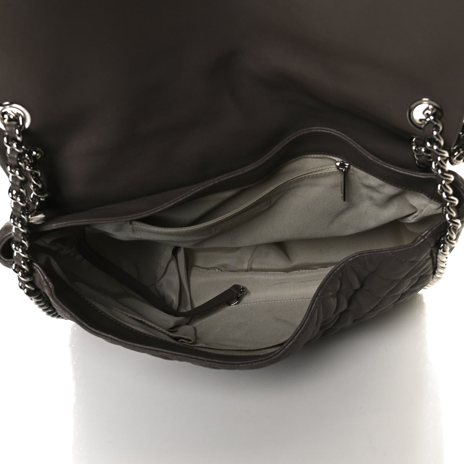 Chanel Washed Lambskin Quilted Chain Around Maxi Flap Taupe 5 of 13