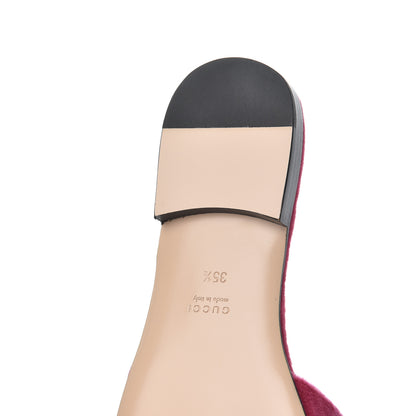 Gucci Velvet Crystal Square G Madelyn Slide Sandals 35.5 Light Raspberry Rose 10 of 14