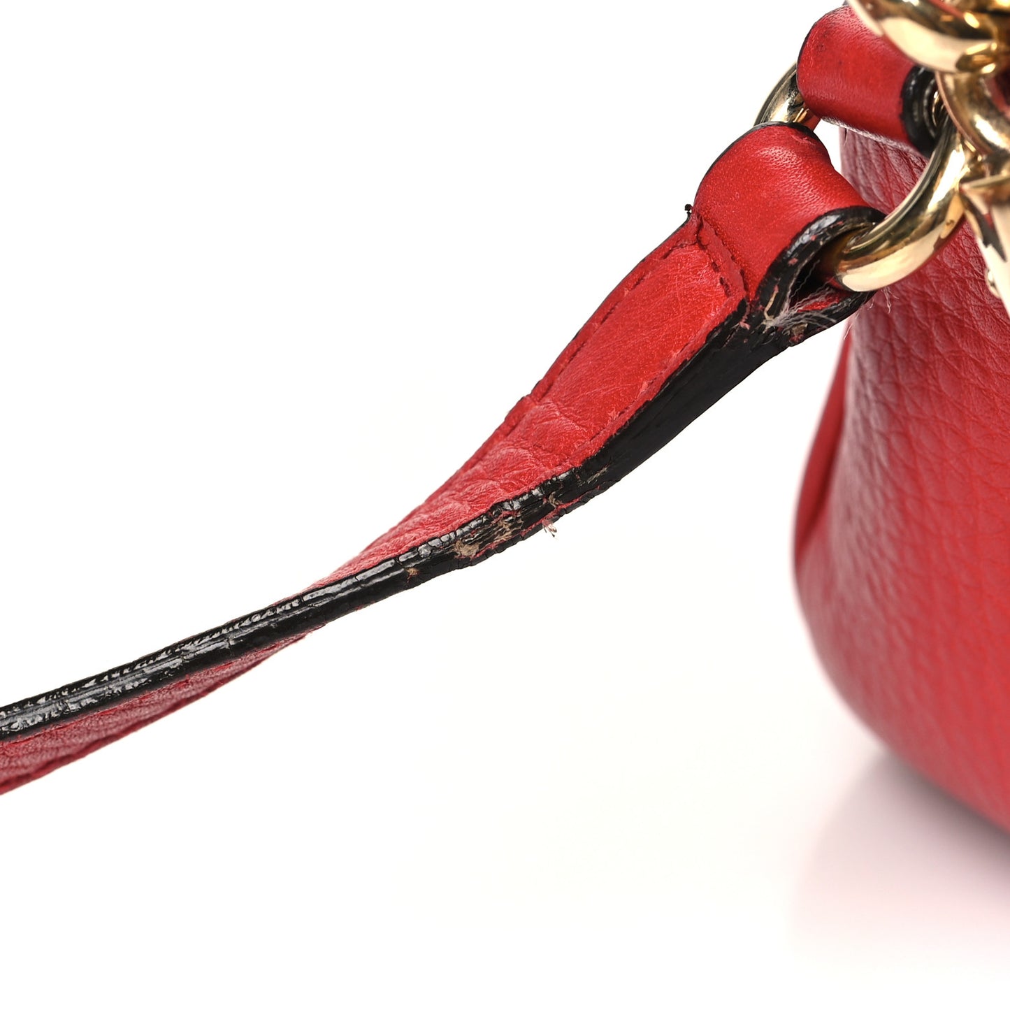 Pebbled Calfskin Small Soho Disco Bag Tabasco Red