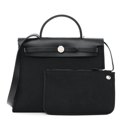 Hermes Military Toile Vache Hunter Herbag Zip PM 31 Black 1 of 13