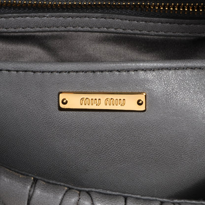 Miu Miu Leather Matelasse Frame Bag Grey 6 of 7