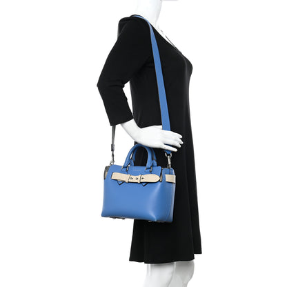 Burberry Grainy Calfskin Triple Stud Mini Belt Bag Blue White 2 of 16