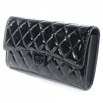 Chanel Patent Quilted Travel Wallet Black 7 of 10