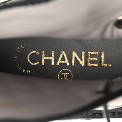 Chanel Fabric Grosgrain Lambskin Quilted Lace Up Combat Boot 40.5 Gray 7 of 8