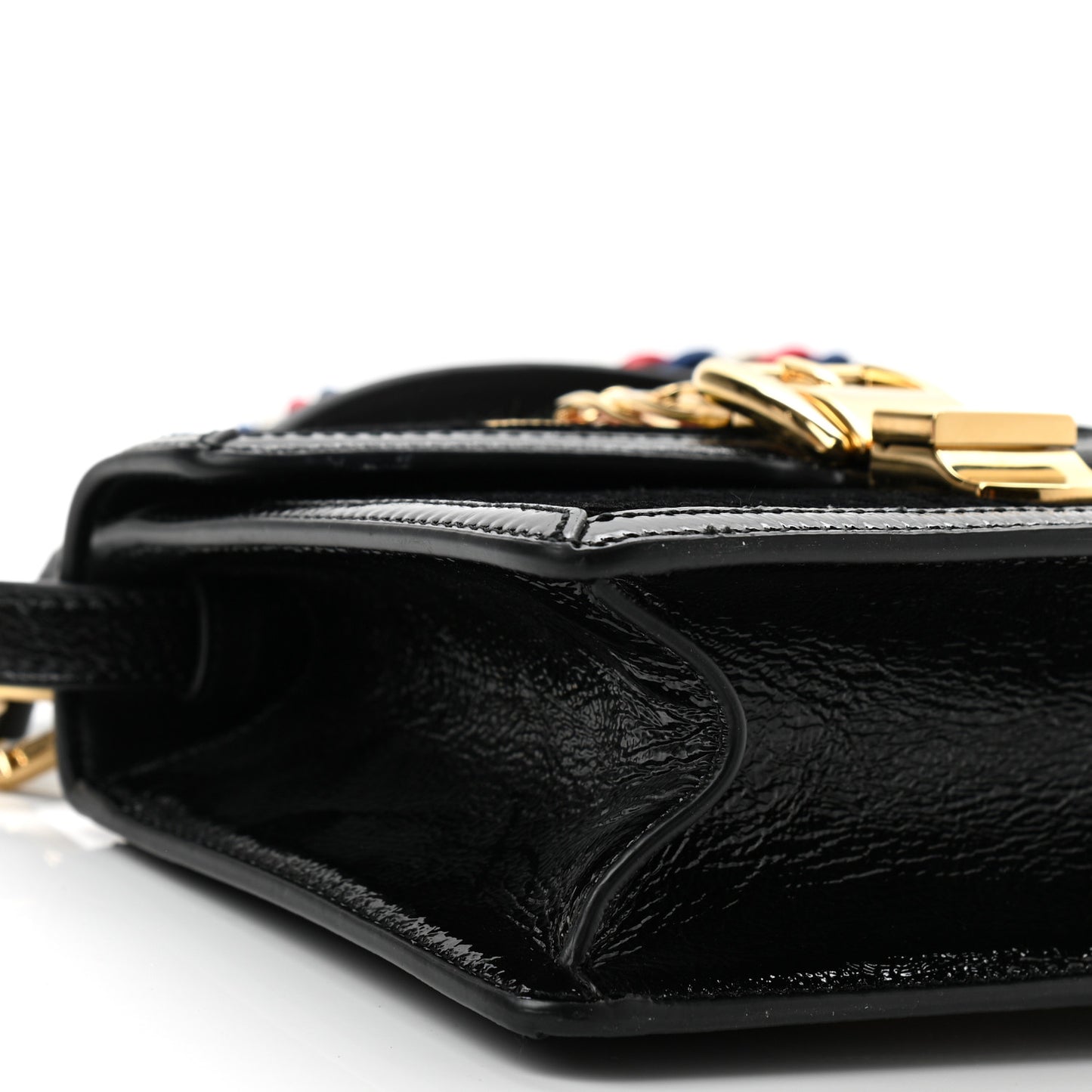 Velvet GG Monogram Mini Sylvie Top Handle Bag Black