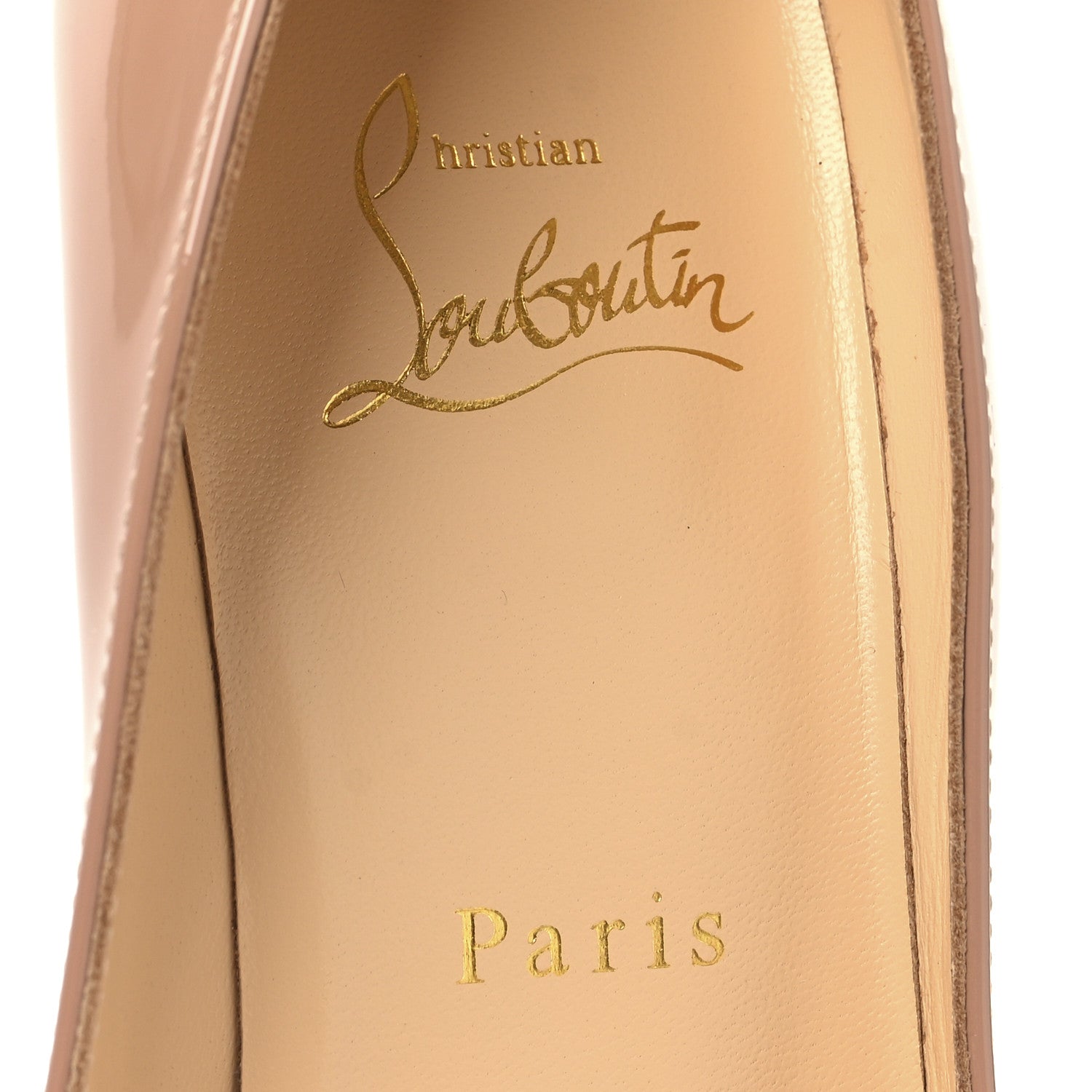 Christian Louboutin Patent Merci Allen 85 Pumps 36.5 Nude 1701644