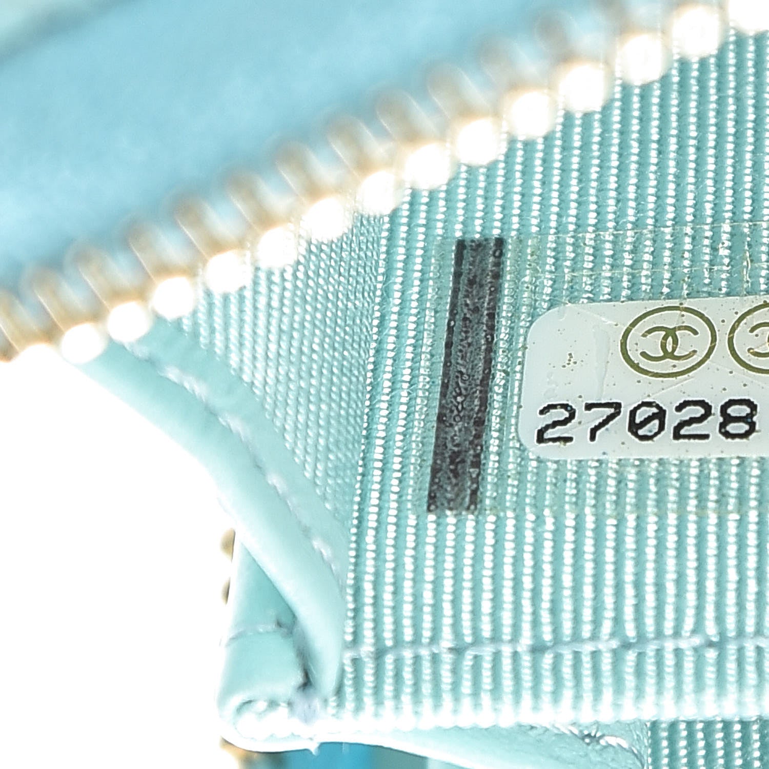 Chanel Caviar Quilted Zip Coin Purse Light Blue 7 of 8