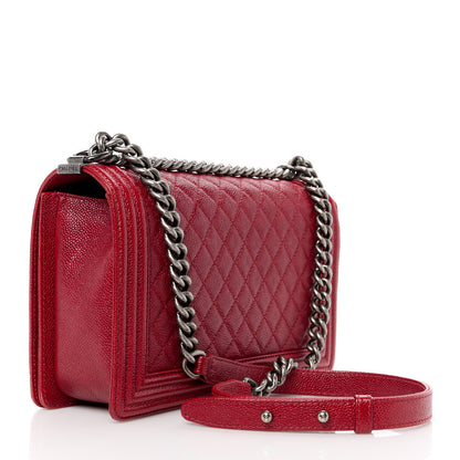 Chanel Caviar Quilted New Medium Boy Flap Dark Red 3 of 12
